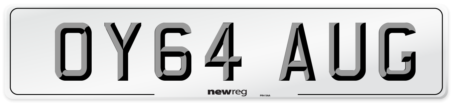 OY64 AUG Number Plate from New Reg